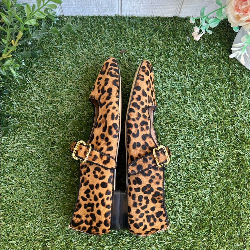 Sam Edelman Leopard Print Mary Jane Flats - Brown & Black - Picture 15 of 16